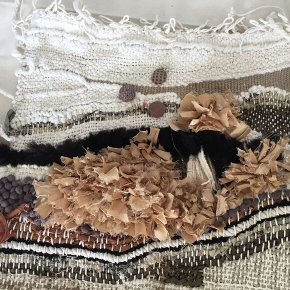 OOAK handmade woven wall hanging, earth tones. A0001 - Picture 5 of 8